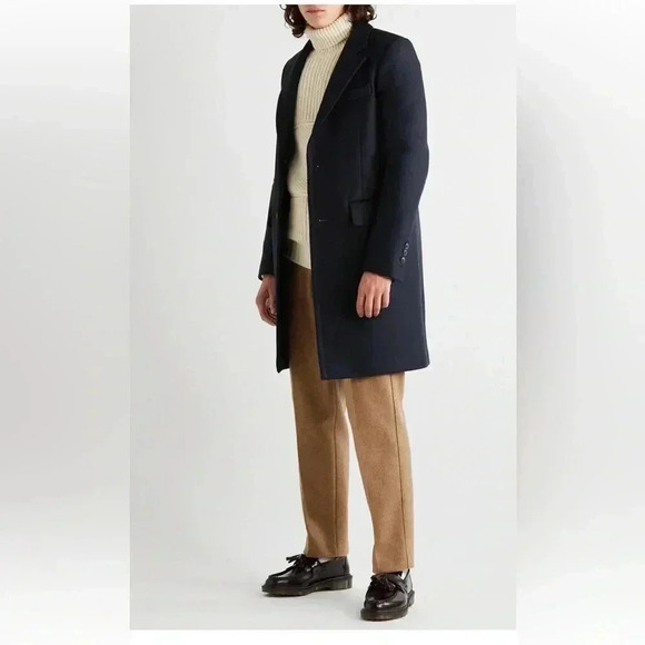 AMI Paris Wool and Cashmere Blend Navy Blue Coat Sz M - Picture 1 of 14